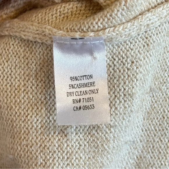SWTR Bell Sleeve Cable Knit Cotton Cashmere‎ Blend Sweater Ecru Combo XS Neutral - Picture 6 of 7